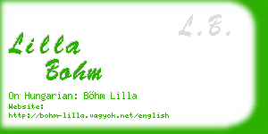 lilla bohm business card